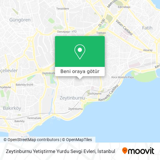 Zeytinburnu Yetiştirme Yurdu Sevgi Evleri harita