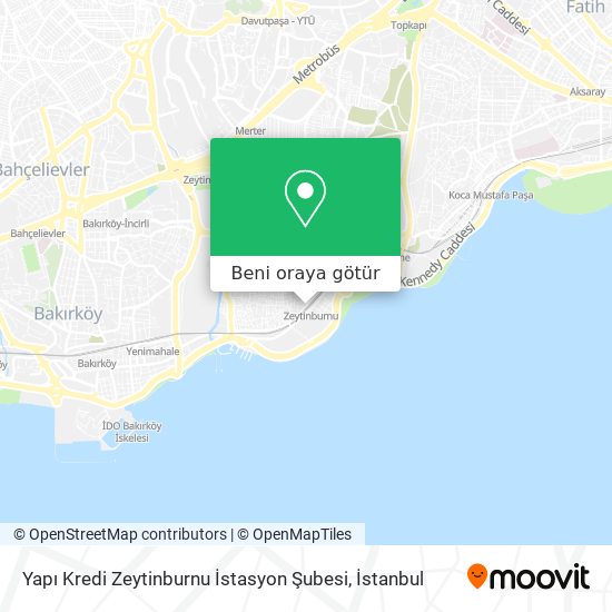 Yapı Kredi Zeytinburnu İstasyon Şubesi harita