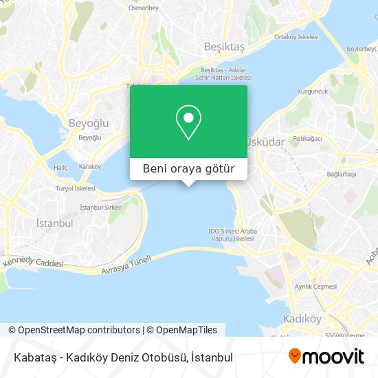 Kabataş - Kadıköy Deniz Otobüsü harita