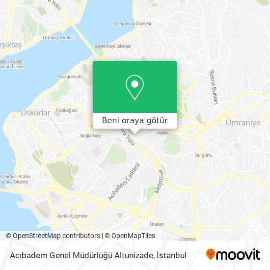 Acıbadem Genel Müdürlüğü Altunizade harita