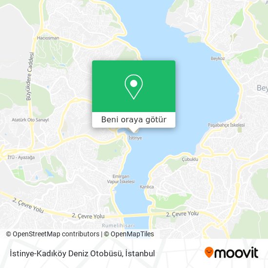 İstinye-Kadıköy Deniz Otobüsü harita