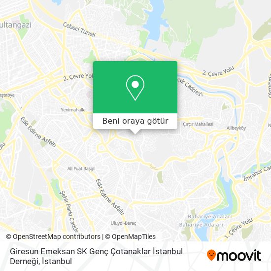 Giresun Emeksan SK Genç Çotanaklar İstanbul Derneği harita