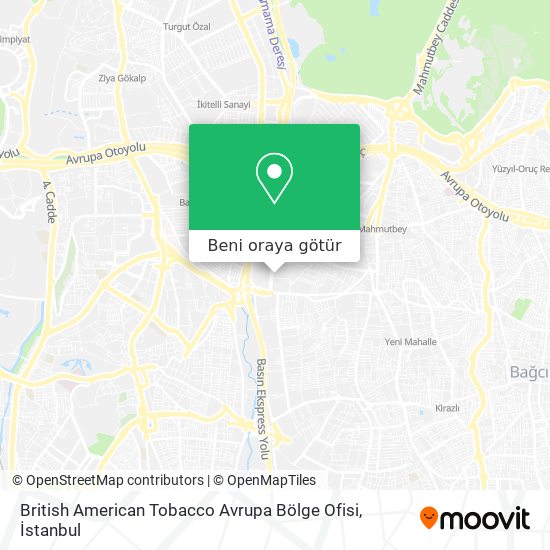 British American Tobacco Avrupa Bölge Ofisi harita