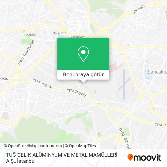 TUĞ ÇELİK ALÜMİNYUM VE METAL MAMÜLLERİ A.Ş. harita