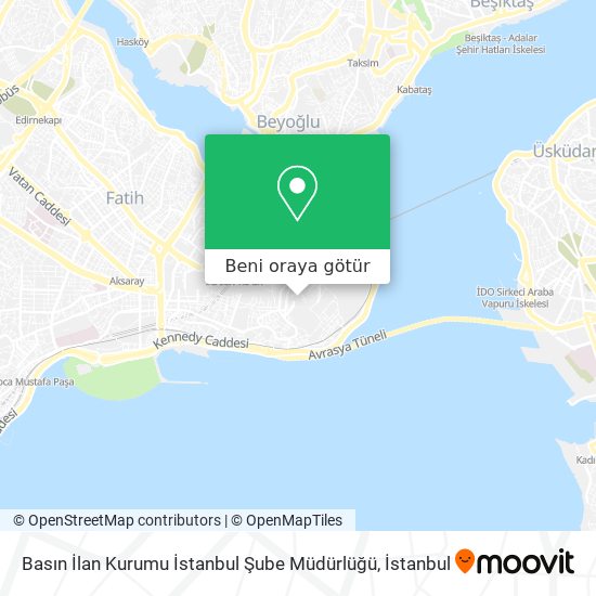 Basın İlan Kurumu İstanbul Şube Müdürlüğü harita