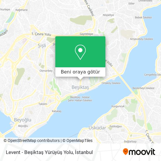Levent - Beşiktaş Yürüyüş Yolu harita