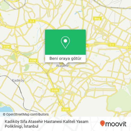 Kadiköy Sifa Atasehir Hastanesi Kaliteli Yasam Poliklinigi harita