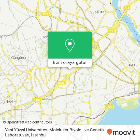 Yeni Yüzyıl Üniversitesi Moleküler Biyoloji ve Genetik Laboratuvarı harita