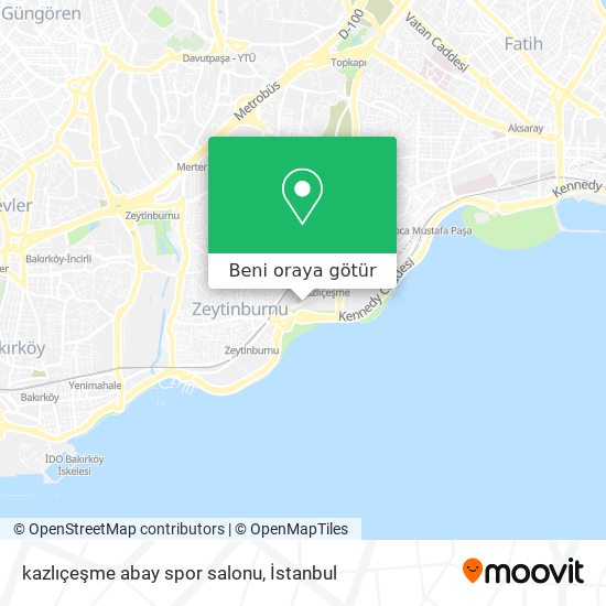 kazlıçeşme abay spor salonu harita