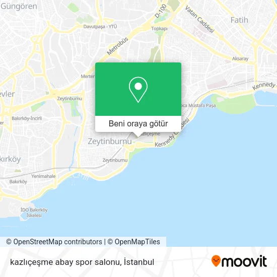 kazlıçeşme abay spor salonu harita