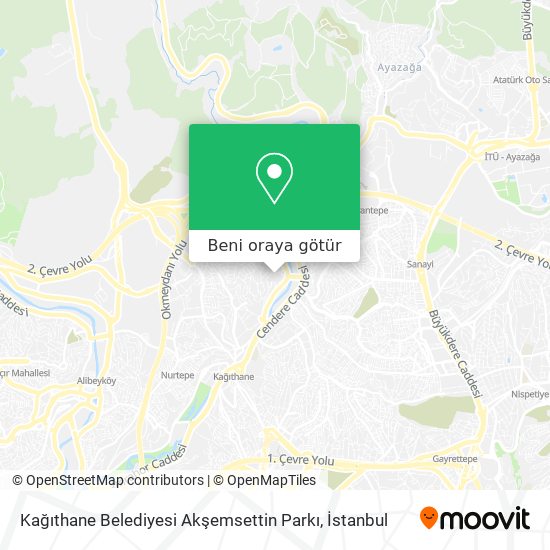 Kağıthane Belediyesi Akşemsettin Parkı harita