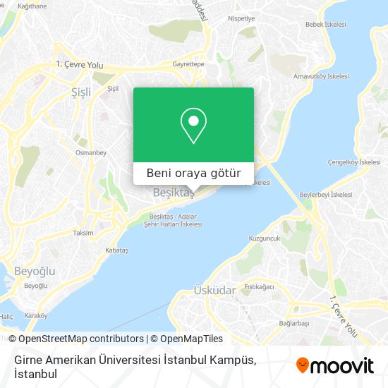 Girne Amerikan Üniversitesi İstanbul Kampüs harita