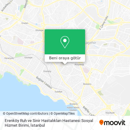Erenköy Ruh ve Sinir Hastalıkları Hastanesi Sosyal Hizmet Birimi harita