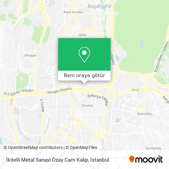 İkitelli Metal Sanayi Özay Cam Kalıp harita