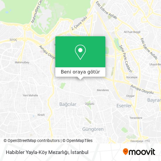 Habibler Yayla-Köy Mezarlığı harita