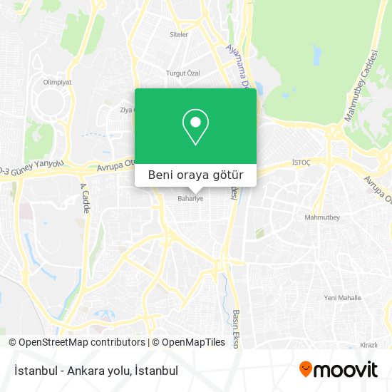 İstanbul - Ankara yolu harita