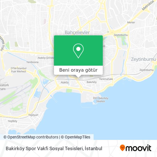 Bakirköy Spor Vakfi Sosyal Tesisleri harita