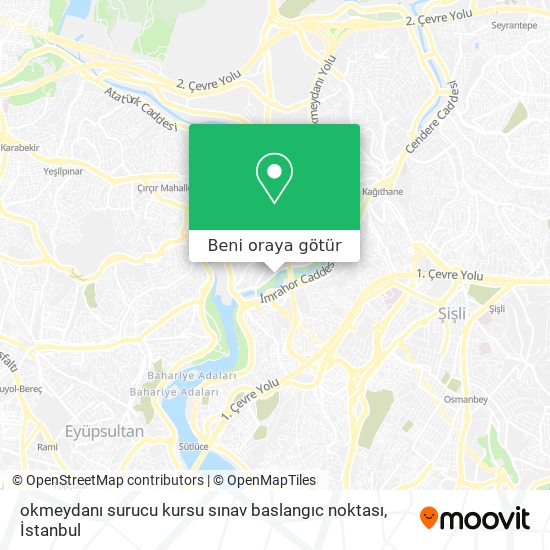 okmeydanı surucu kursu sınav baslangıc noktası harita
