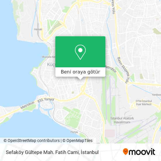 Sefaköy  Gültepe Mah. Fatih Cami harita