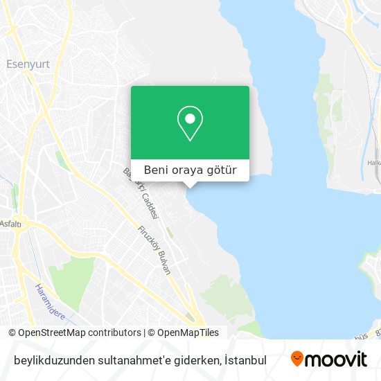 beylikduzunden sultanahmet'e giderken harita