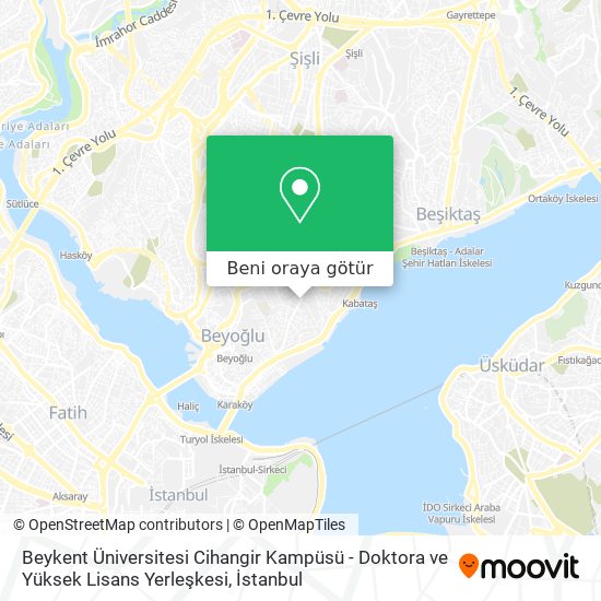 Beykent Üniversitesi Cihangir Kampüsü - Doktora ve Yüksek Lisans Yerleşkesi harita
