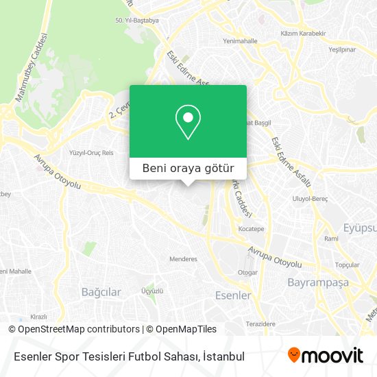 Esenler Spor Tesisleri Futbol Sahası harita