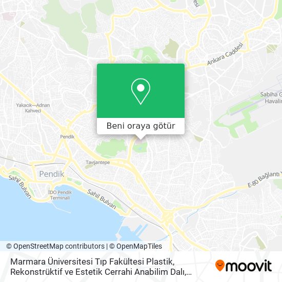 Marmara Üniversitesi Tıp Fakültesi Plastik, Rekonstrüktif ve Estetik Cerrahi Anabilim Dalı harita