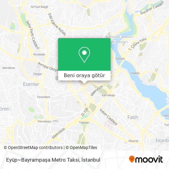 Eyüp~Bayrampaşa Metro Taksi harita