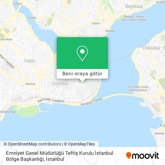 Emniyet Genel Müdürlüğü Teftiş Kurulu İstanbul Bölge Başkanlığı harita