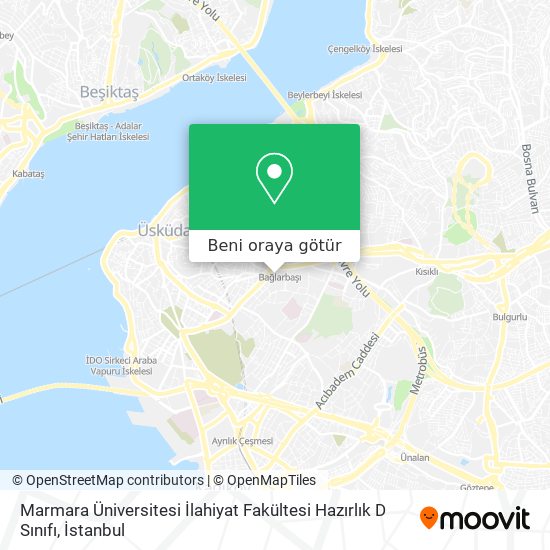 Marmara Üniversitesi İlahiyat Fakültesi Hazırlık D Sınıfı harita