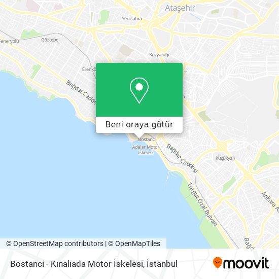 Bostancı - Kınalıada Motor İskelesi harita