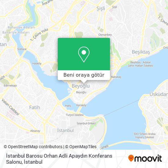 İstanbul Barosu Orhan Adli Apaydın Konferans Salonu harita
