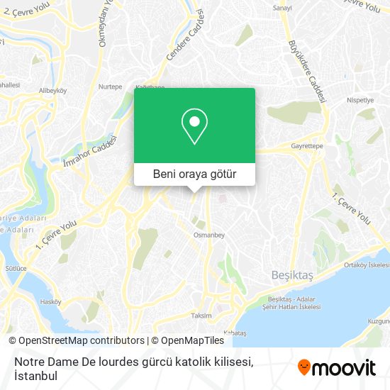 Notre Dame De lourdes gürcü katolik kilisesi harita