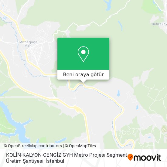 KOLİN-KALYON-CENGİZ GYH Metro Projesi Segment Üretim Şantiyesi harita