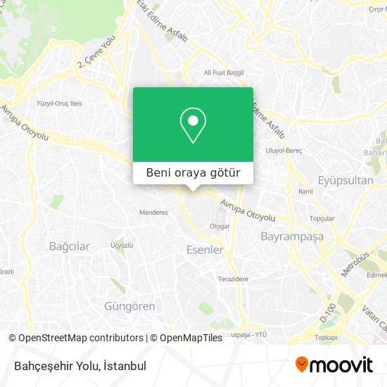 Bahçeşehir Yolu harita