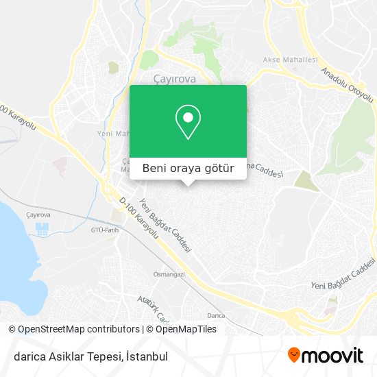 darica Asiklar Tepesi harita
