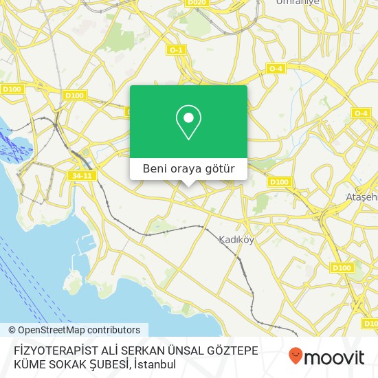 FİZYOTERAPİST ALİ SERKAN ÜNSAL GÖZTEPE KÜME SOKAK ŞUBESİ harita