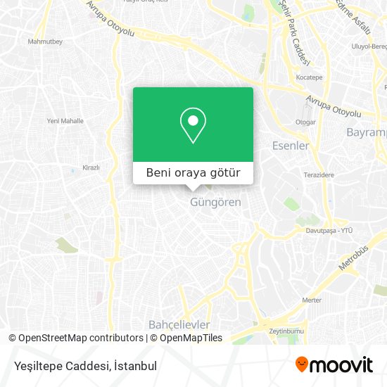 Yeşiltepe Caddesi harita