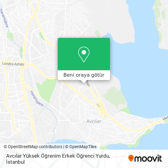 Avcılar Yüksek Öğrenim Erkek Öğrenci Yurdu harita