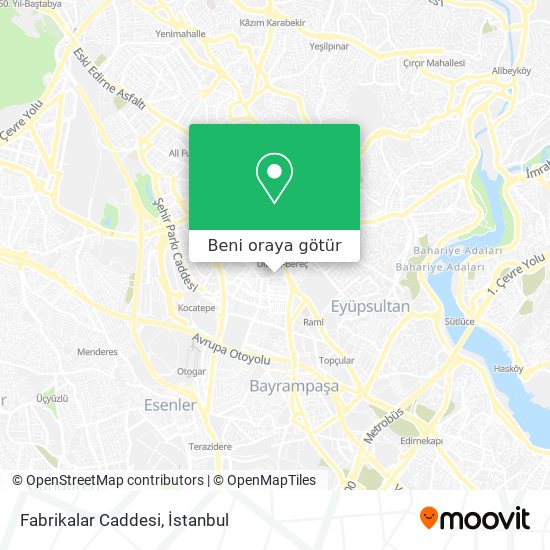 Fabrikalar Caddesi harita