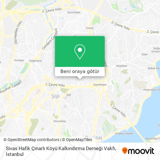 Sivas Hafik Çınarlı Köyü Kalkındırma Derneği Vakfı harita