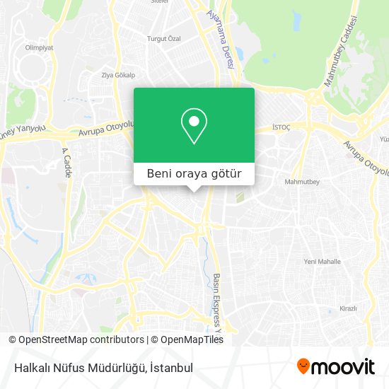 Halkalı Nüfus Müdürlüğü harita