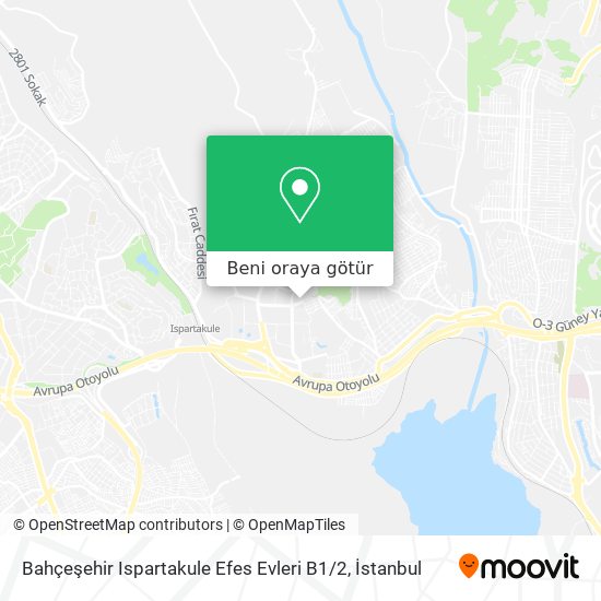 Bahçeşehir Ispartakule Efes Evleri B1 / 2 harita