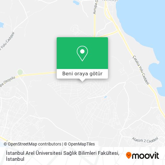İstanbul Arel Üniversitesi Sağlık Bilimleri Fakültesi harita