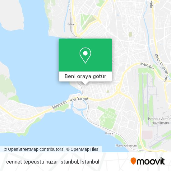 cennet tepeustu nazar istanbul harita