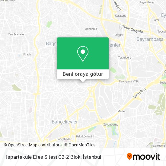 Ispartakule Efes Sitesi C2-2 Blok harita