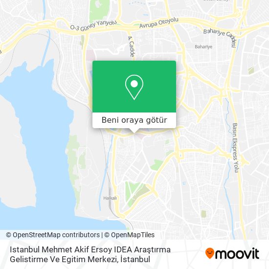 Istanbul Mehmet Akif Ersoy IDEA Araştırma Gelistirme Ve Egitim Merkezi harita