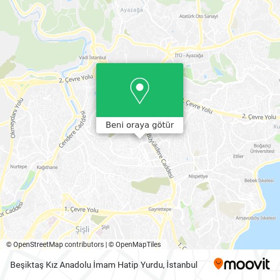 Beşiktaş Kız Anadolu İmam Hatip Yurdu harita