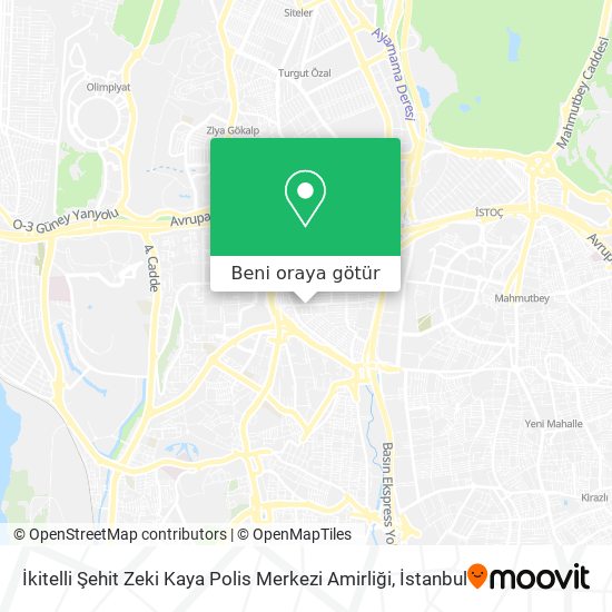 İkitelli Şehit Zeki Kaya Polis Merkezi Amirliği harita