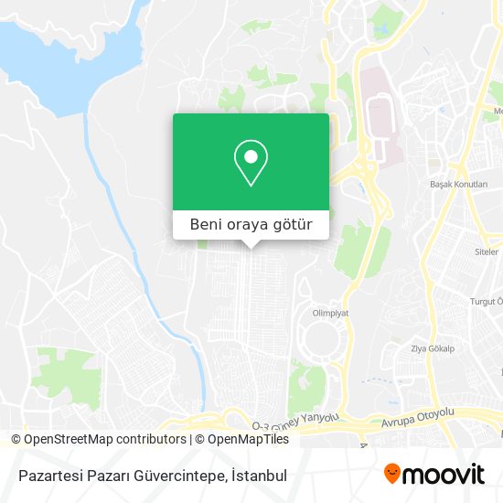 Pazartesi Pazarı Güvercintepe harita